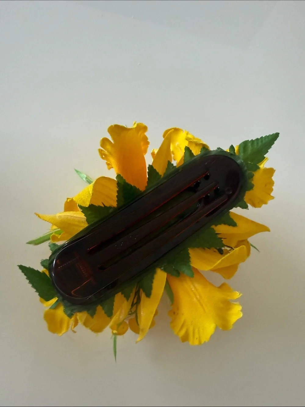 Bright Yellow Authentic Hawaii Fabric Flower Hair Clip